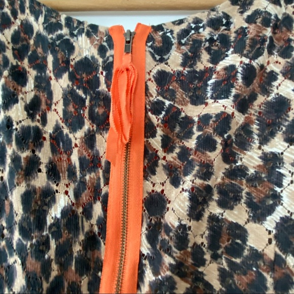 Tracy Reese Asymmetric Frock Cheetah Stripe Fit n Flare Mixed Print w Crinoline - Picture 10 of 16